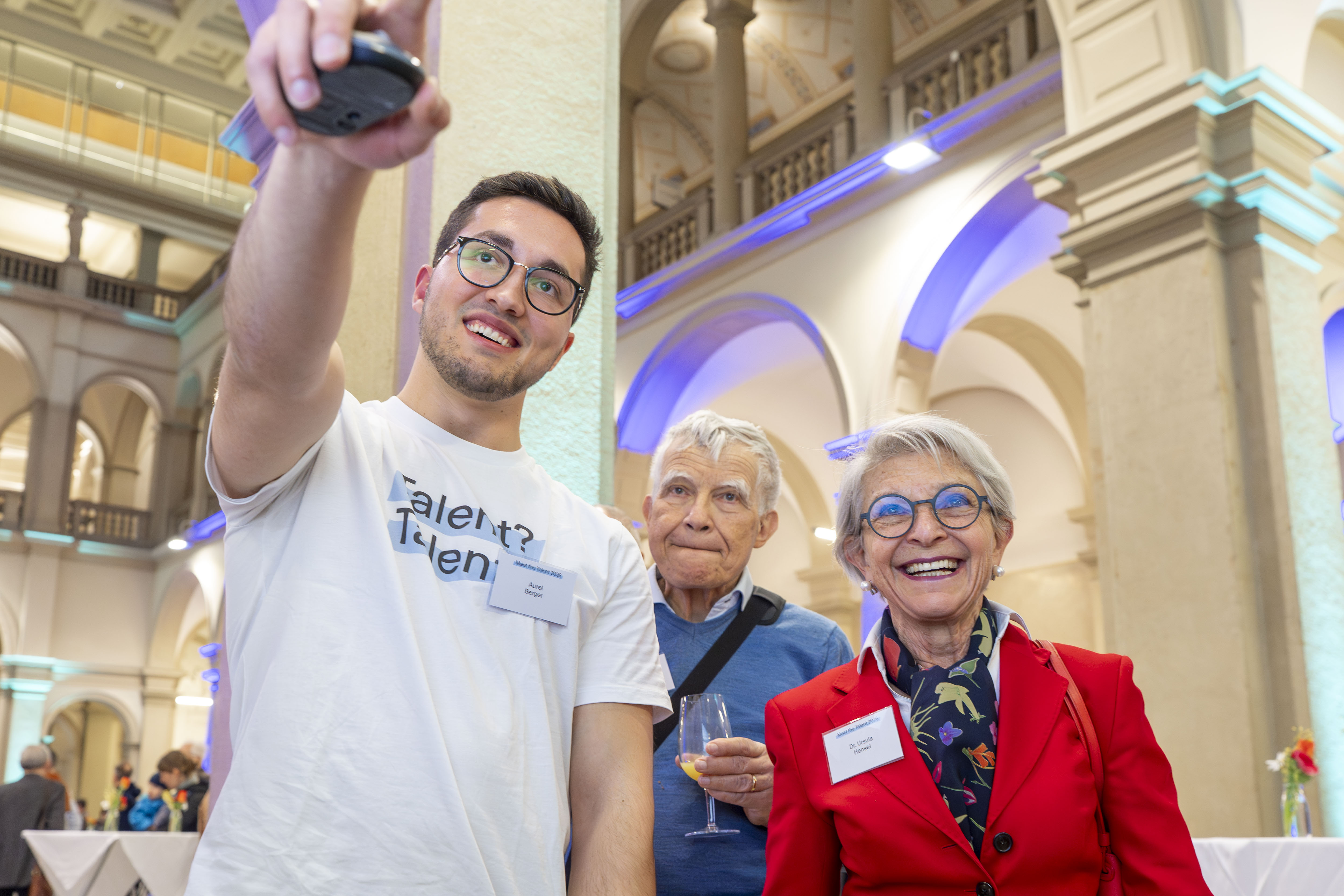 Aurel Berger mit Donatoren beim ETH Meet the Talent Event